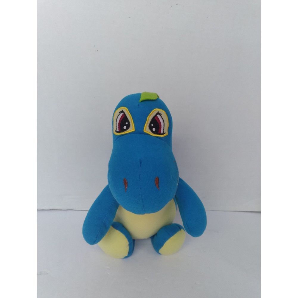 Adorable Blue Dinosaur Plush Toy Soft Stuffed Animal with Green Spikes‎